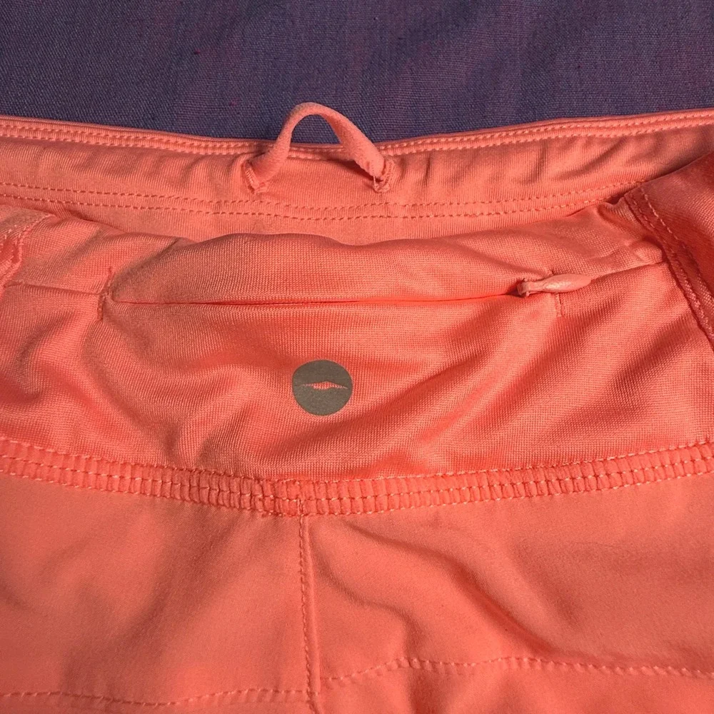 Avia Women's Running Shorts Medium Mystic Neon Coral Orange Liner‎ Reflective